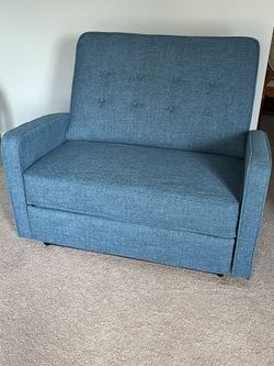 Wide Manual Recliner Blue