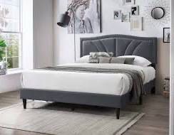 Full size charcoal bed with orthopedic mattress included