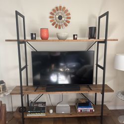 Black Metal Bookshelf 6’W X 6’5” H