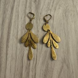 Matisse Leaf Gold Dangle Earrings