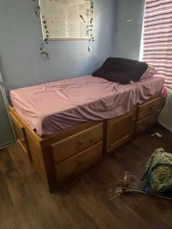 Full size wooden bed frame