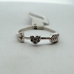 14 Gold White Gold Heart & Arrow Ring