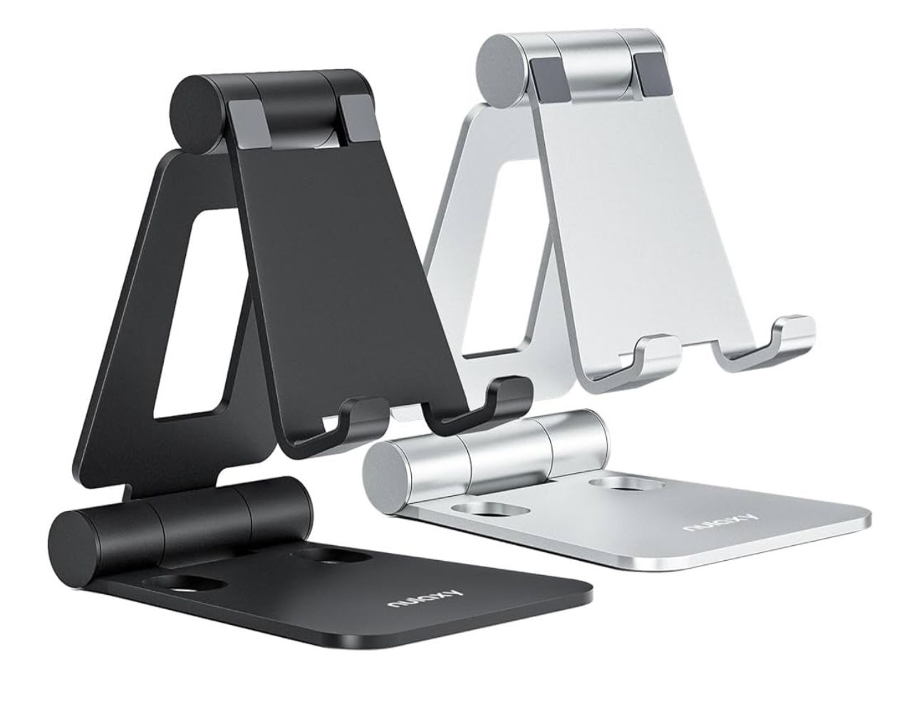 Nulaxy Paquete de 2 soportes plegables dobles para teléfono celular, soporte plegable para teléfono