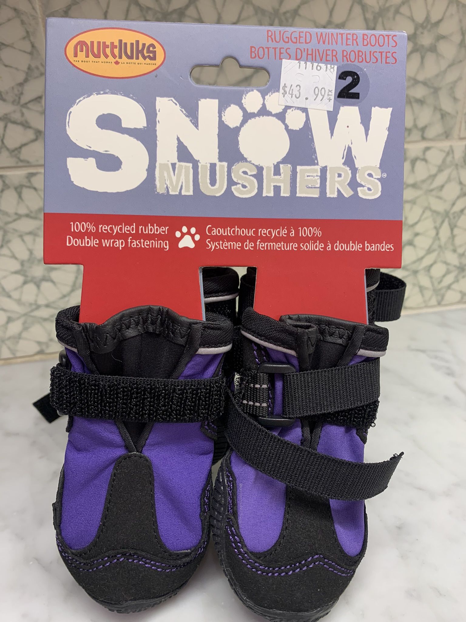 BRAND NEW Muttluks Snow Mushers Dog Boots QTY 4 SIZE 2 XS for Paws Winter Hiking