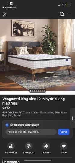 Vesgantiti king size 12 in hydrid king mattress