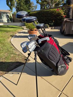 Golf clubs and bag