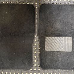Set of two automobile floor protector mats