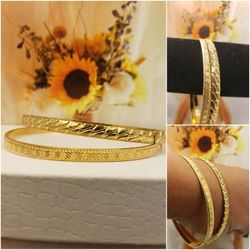GORGEOUS 14k Gold Plated Antique BRACELETS,  2 Items, Beautiful designe and unique style #950
