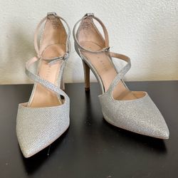 Kelly & Katie Silver Sparkle High Heels