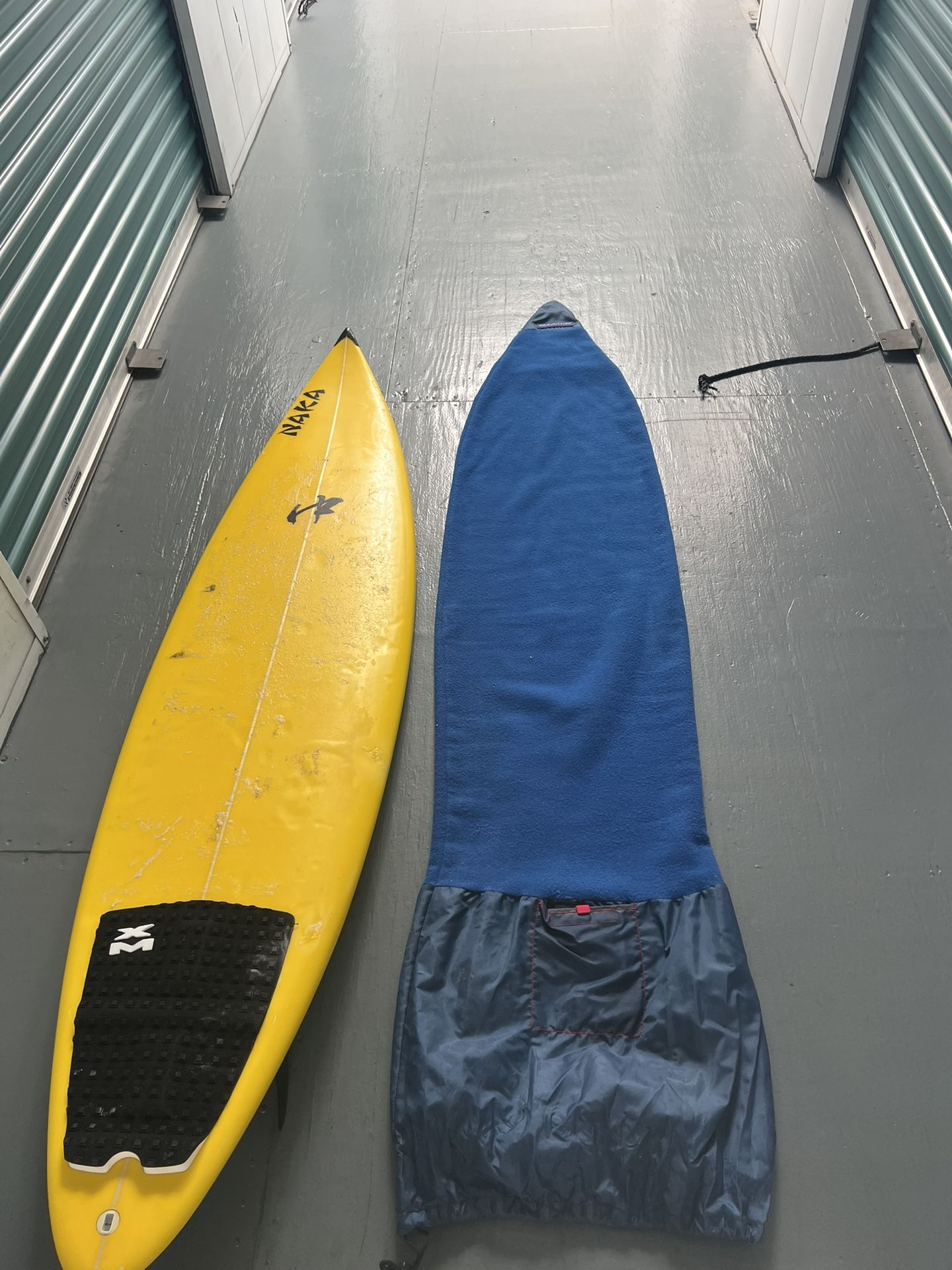 Surfboard And Cover + Leash