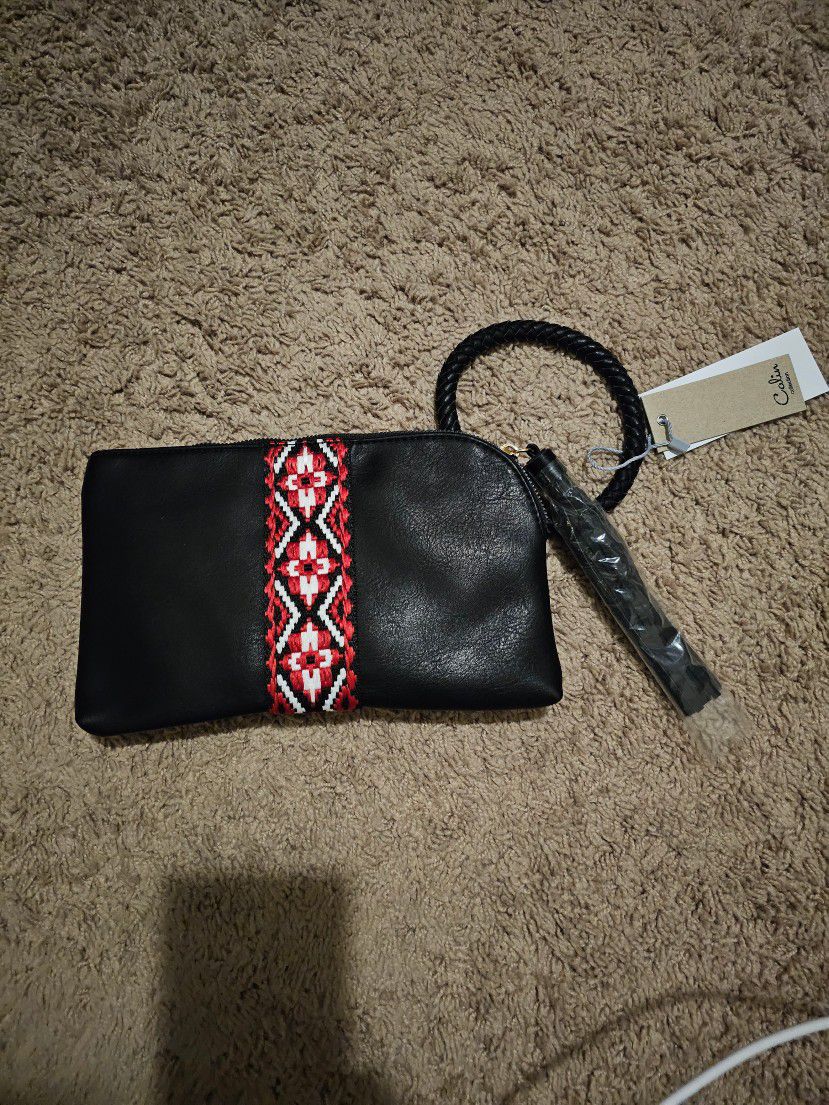 woman black Wristlet Wallet