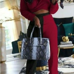 2pc Wrap Crop Colorblock Set