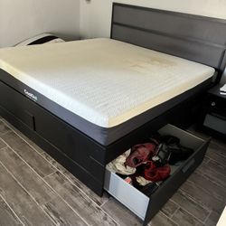 Bed Frame With Four Drawers And Foam Bed