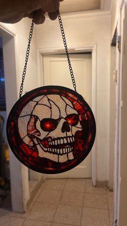 Stained glass skull