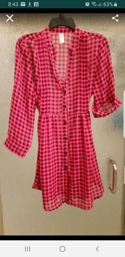 Beautiful flowey Pink and Black Gingham Blouse