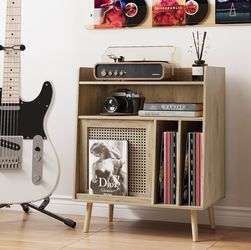 Brand New Mid-Century Record Player Stand/Storage Cabinet – Brand New, Still in Box!