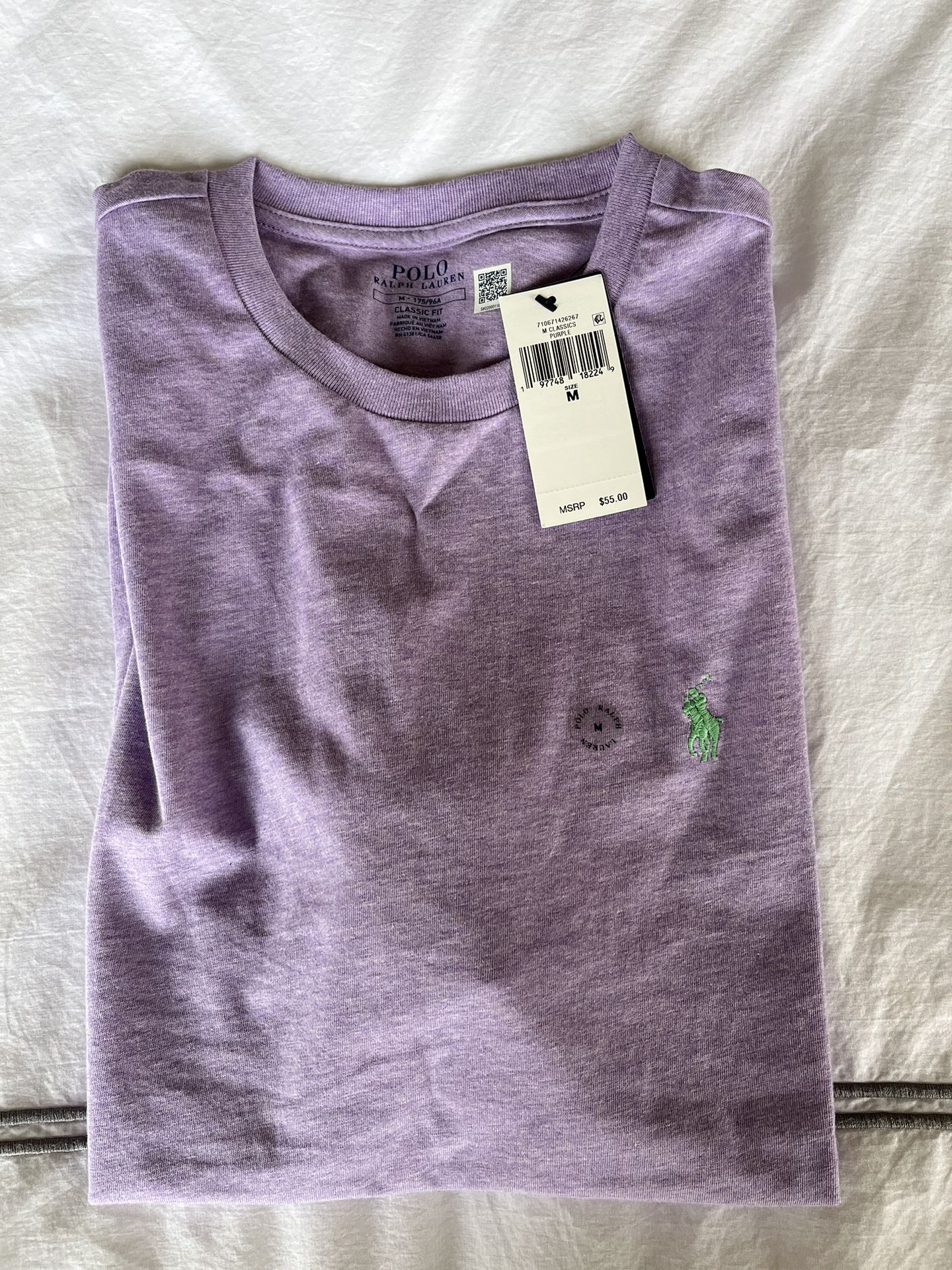 Polo Ralph Lauren men’s light purple T-shirt. Brand new size medium retail $55.
