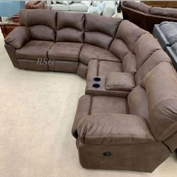 Curved Design Reclining Sectional Couch Set Color Options ⭐$39 Down Payment with Financing ⭐ 90 Days same as cash