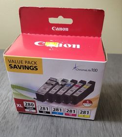New Genuine Canon PGI-280 XL / CLI-281 5 Color Pack New in Sealed Box