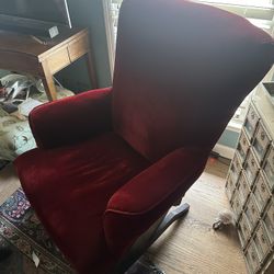 Red Velvet Rocking Chair 