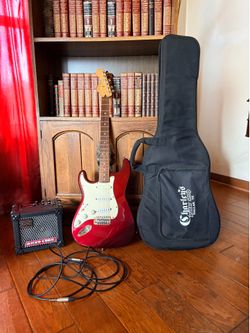 Fender Stratocaster (Classic MIM) + Roland Micro Cube Complete Starter Bundle