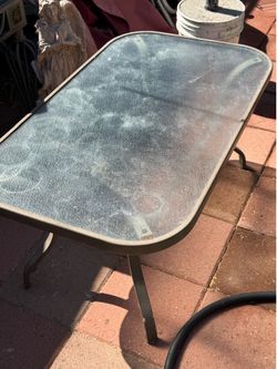 Glass outside patio coffee table