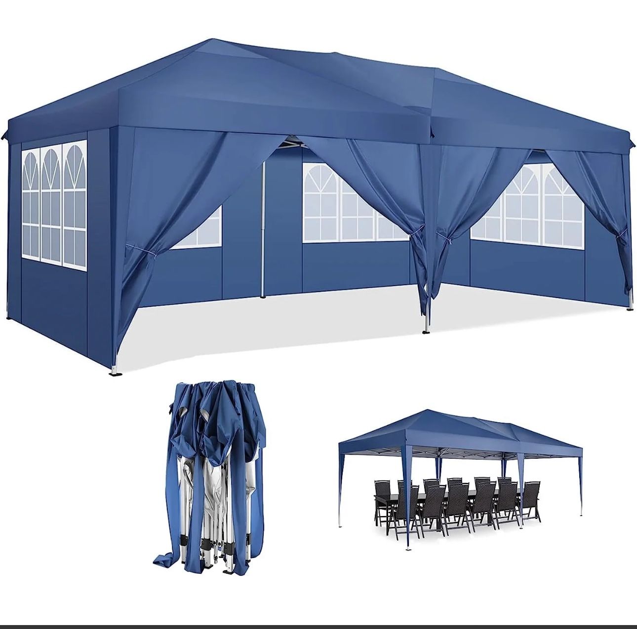 Pop Up Canopy Large Party Tent Shelter 10x20 With Sidewalls