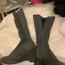 Gray Boots 6. 5 