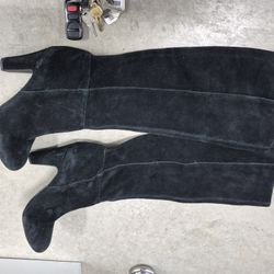 Boots Suede Leather Knee High