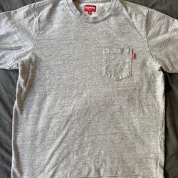 Vintage Supreme Heather Gray Pocket Tee Medium