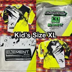 Oneal Yellow Jersey Kid XL Long Sleeve Element Series Quad Motocross MX Dirtbike
