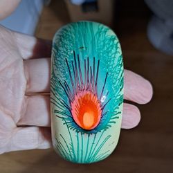 Vintage Painted Lucite Peacock Feather Bracelet