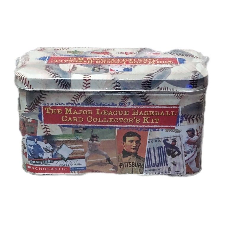 2002 MAJOR LEAGUE BASEBALL CARD COLLECTOR'S KIT NEW SEALED 4 PACKS, BOOK, TIN