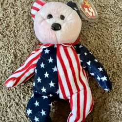 Ty Beanie Baby Spangle American Flag 1999
