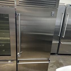 HESTAN 36”WIDE BUILT IN STAINLESS STEEL BOTTOM FREEZER REFRIGERATOR 