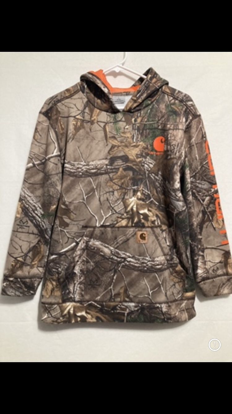 Camo Carhartt Realtree Hoodie Pullover Sweater Small Outdoor Life Hunting Camp