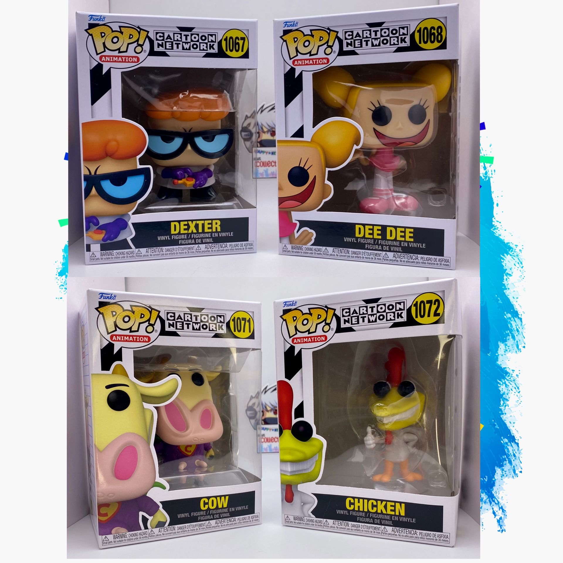 Cartoon Network - Cow, Chicken, Dexter, Dee Dee Funko POP! 4 POP Bundle