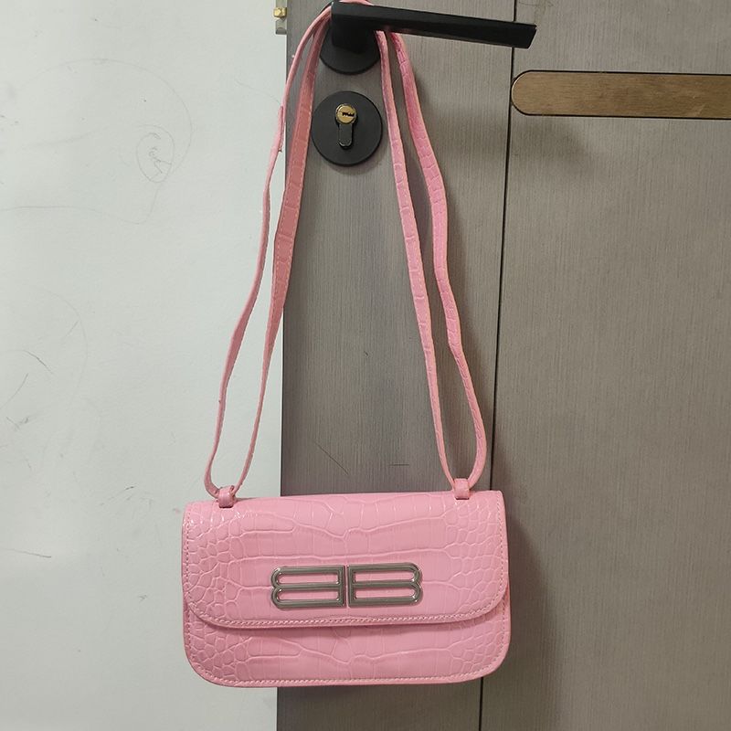Pink Crocodile Crossbody Bag