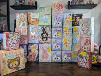 28PCS Baby Three, Jiimo, Mocici & Yooki Blind Box & Plush Lot | Boxes & Cards | $135