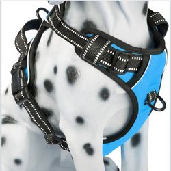 PoyPet No Pull Dog Harness, No Choke Reflective Dog Vest,blue