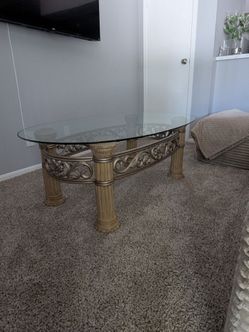 Glass Top Coffee Table ( Gold )