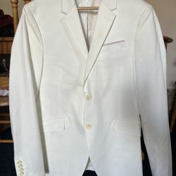 Men’s Wedding Ivory Blazer Jacket About Size Small 