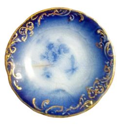Antique Blue and Gold Porcelain Saucer