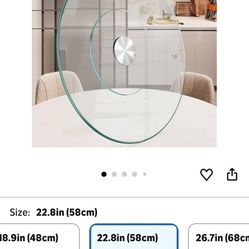 22.8" Lazy Susan for Table Top Tempered Glass Rotating Serving Tray for Dining Table, Kitchen Lazy Susan Organize