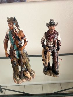 Cowboy & Indian Statues
