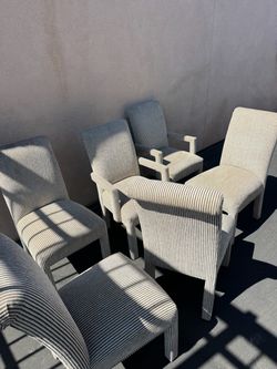Set of 6 Upholstered Parsons Dining Chairs