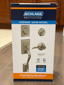 Addison Satin Nickel Single Cylinder Door Handleset with Accent Handle