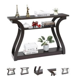 ZenStyle Home Entryway Console Table 3-Tier Freestanding Simple Luxury Style Curved Hallway Table