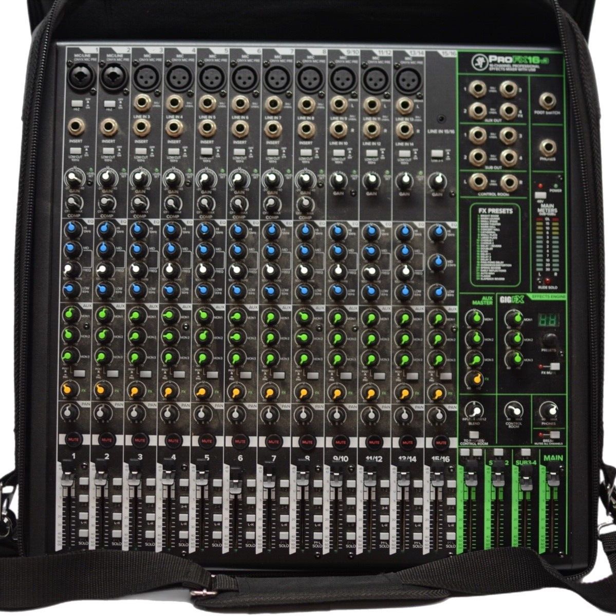 Mackie PROFX16V3 16-Channel Professional Effects Mixer w/ Mackie Black Case