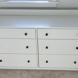IKEA HAUGA 6-Drawer Dresser – White, Like New((2 Available)